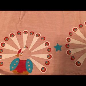 Pink dress with peacocks Little Green Radicals